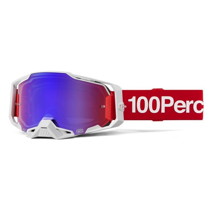 100% Armega MX Goggles - Corbin w/ Mirror Red/Blue Lens
