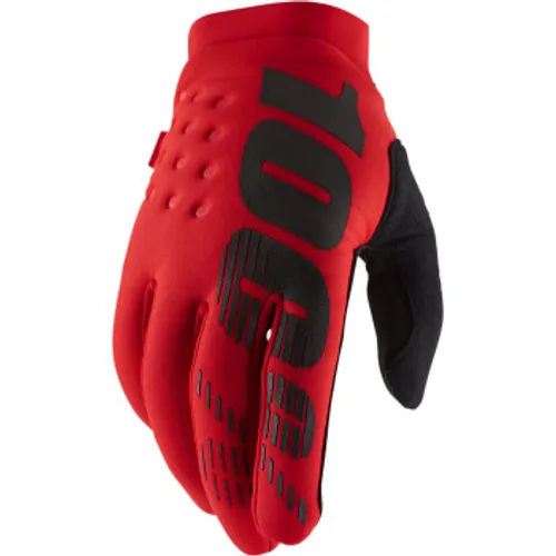 100% Brisker Cold Weather Gloves - Red