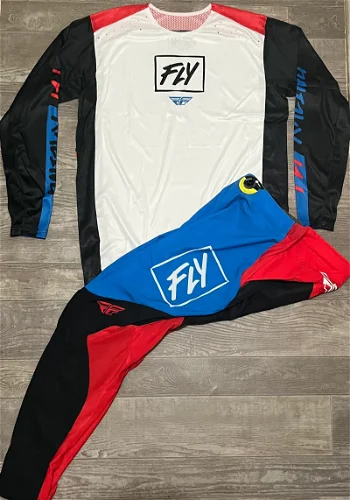 Fly Racing Lite Gear Combo - Red/White/Blue - Medium / 30