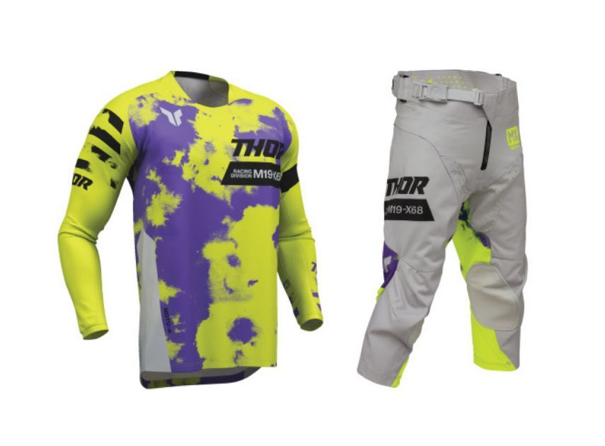 Thor Youth Launchmode Bleach Gear Combo - Gray/Acid