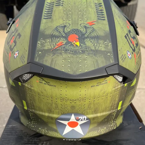 Oneal 5SRS Warhawk MX Helmet - Black/Green - Medium