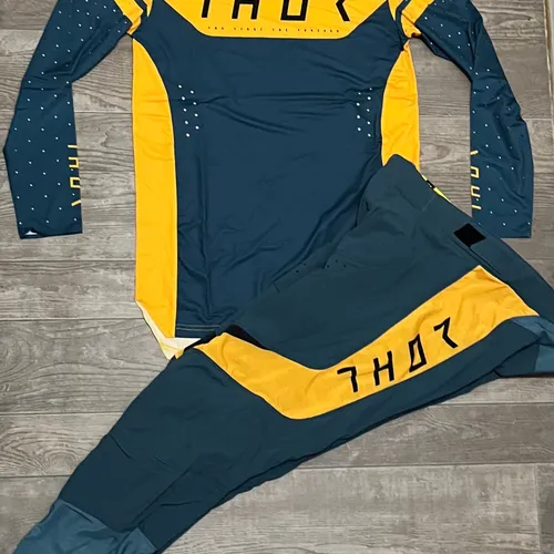 Thor Prime Rival Gear Combo - Teal/Yellow - Large / 34