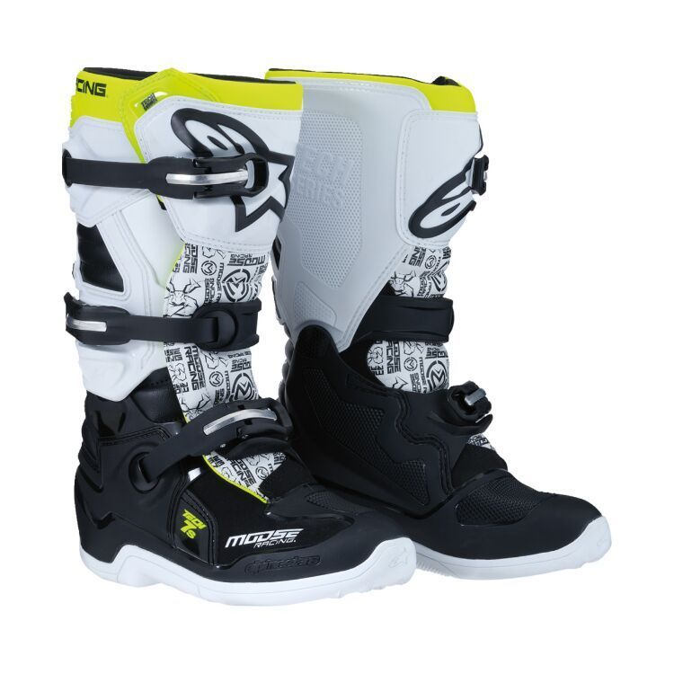 Alpinestars/Moose Racing Tech 7s Youth Boots - Black/White/Yellow