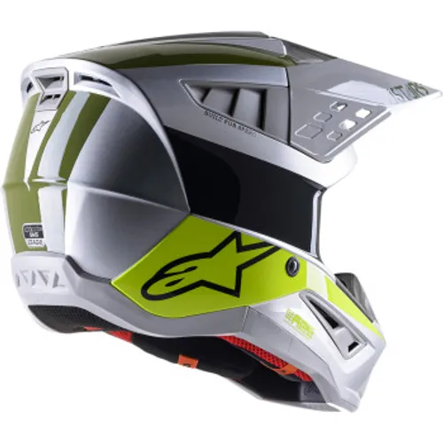 Alpinestars SM-5 Bond Helmet - Silver/Flo Yellow/Green