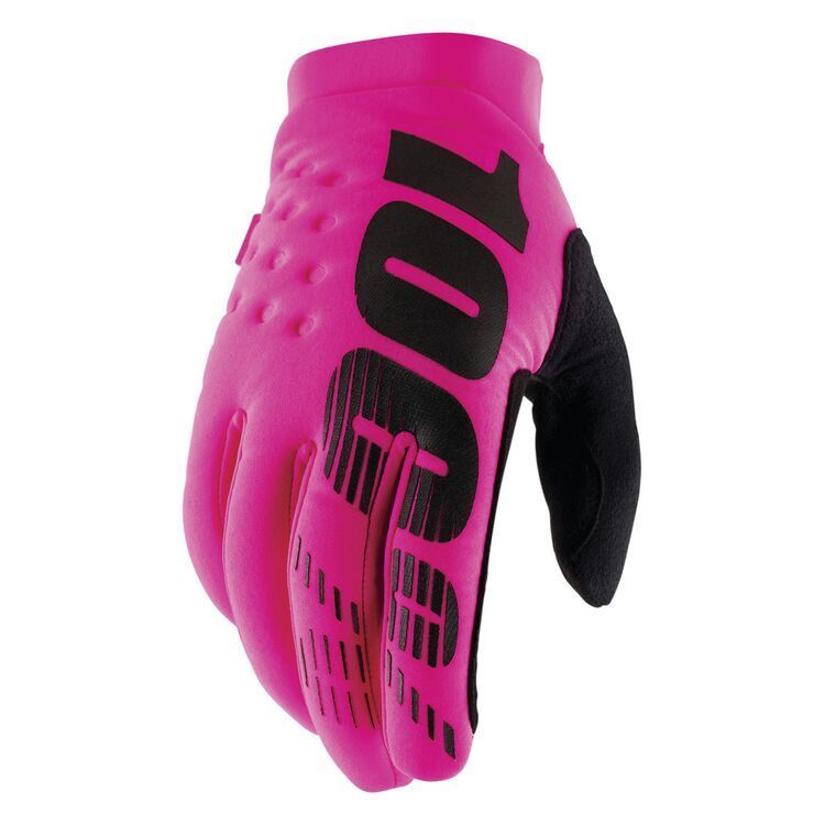100% Brisker Cold Weather Gloves - Neon Pink