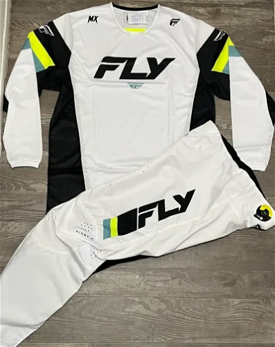 Fly Racing Kinetic Prix Gear Combo - White/Black/Hi-Vis