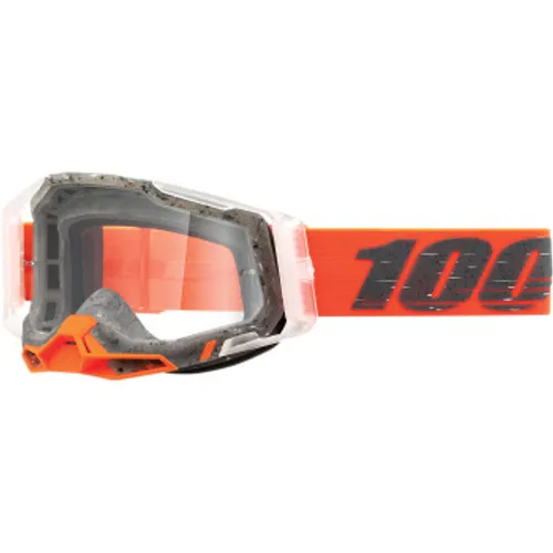 100% Racecraft 2 Goggles -Schrute w/ Clear Lens