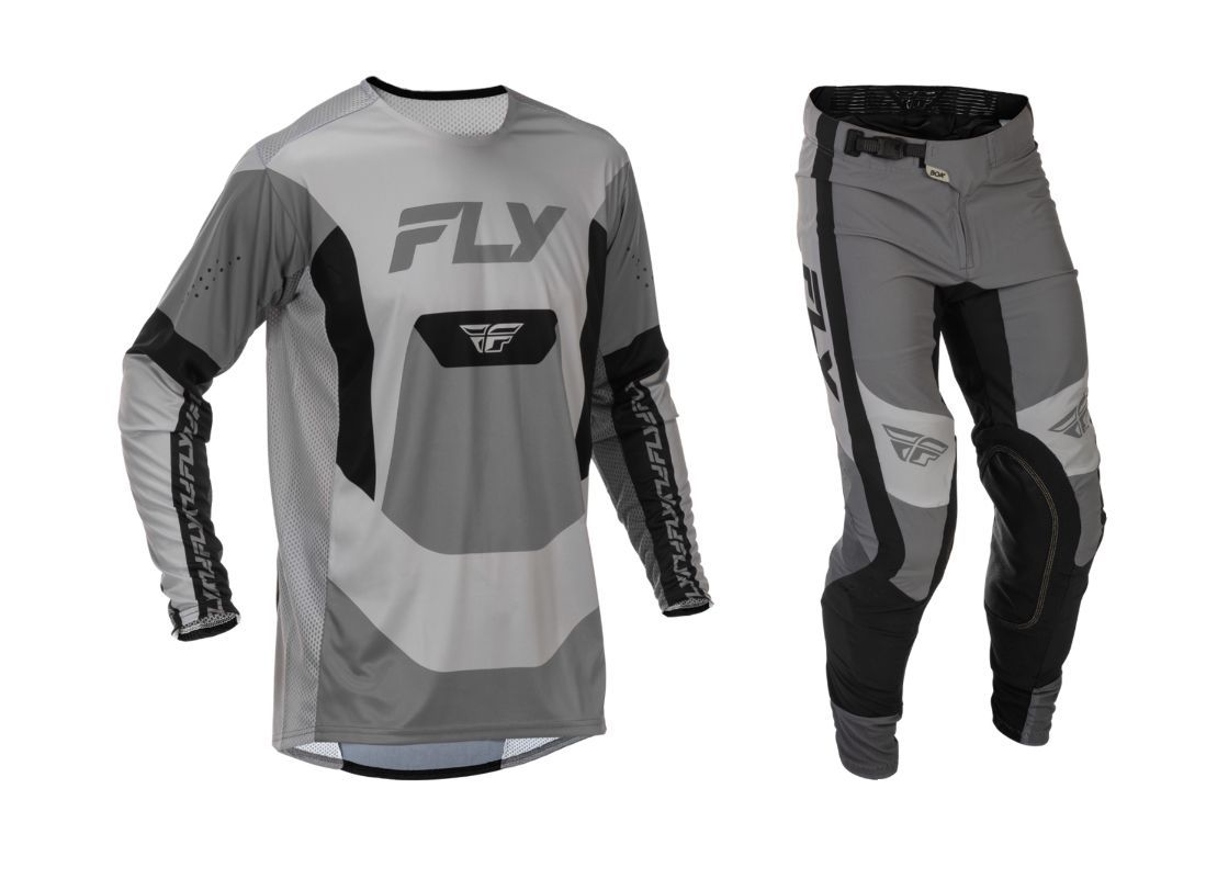 Fly Racing Lite Gear Combo - Grey/Black