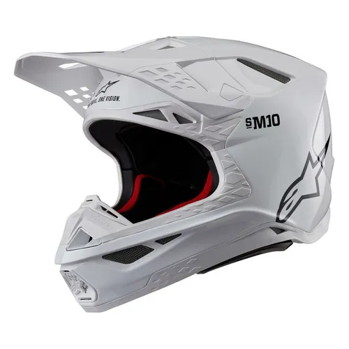 Alpinestars Supertech M10 Solid MX Helmet - White Glossy