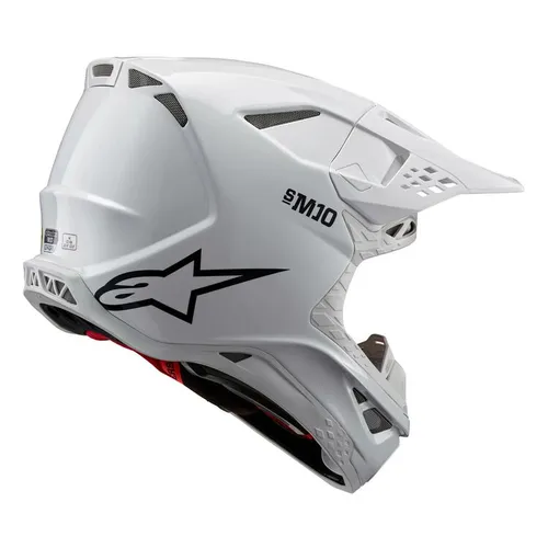 Alpinestars Supertech M10 Solid MX Helmet - White Glossy