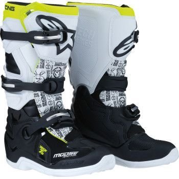 Alpinestars/Moose Racing Tech 7s Youth Boots - Black/White/Yellow