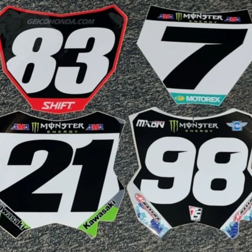 Jett Lawrence, Jo Shimoda, Jason Anderson, AP7 Front Number Plate Decals