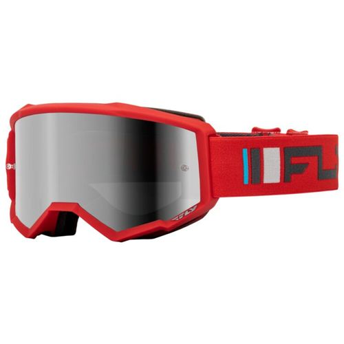 Fly Racing Zone MX Goggles - Red/Charcoal w/ Silver Mirror Lens