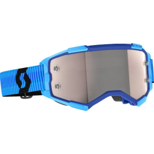 Scott Fury MX Goggles - Blue/Black w/ Silver Chrome Lens
