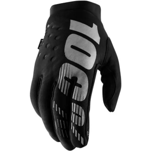 100% Brisker Cold Weather Gloves - Black/Gray
