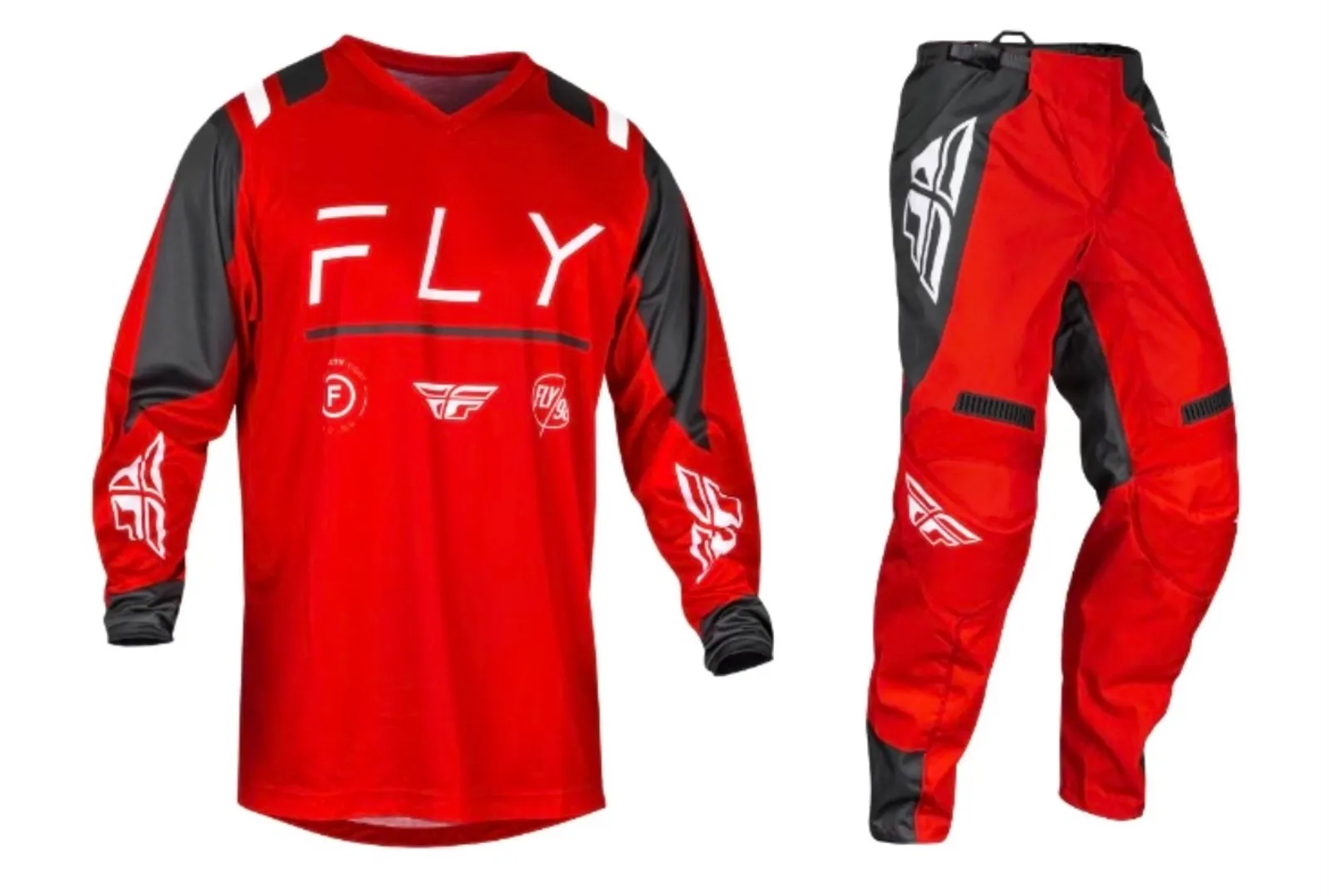 2024 Fly Racing F-16 Gear Combo - Red/Charcoal/White