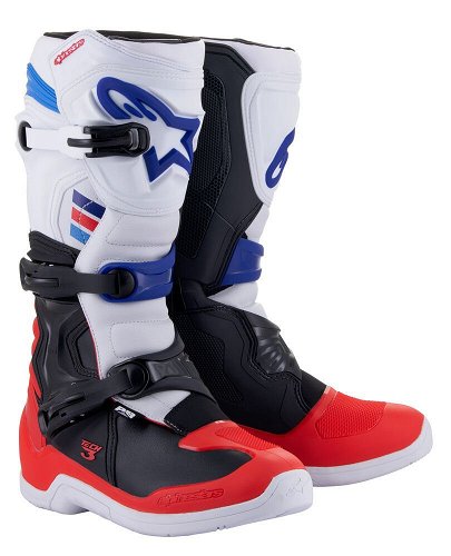 Alpinestars Tech 3 MX Boots - White/Red/Blue
