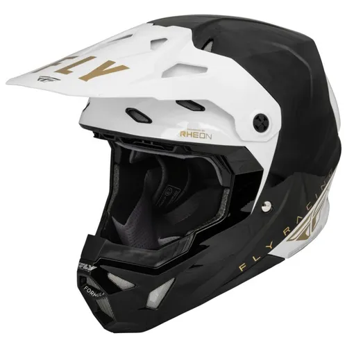 Fly Racing Formula CP Slant MX Helmet - Black/White/Gold