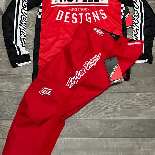Troy Lee Designs SE Ultra Lines Mens MX Offroad Pants Red/White 34 USA 