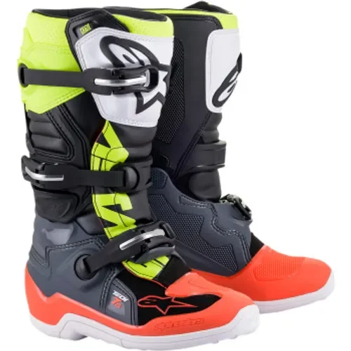 Alpinestars Tech 7s Youth Boots - Black/Gray/Red/Yellow