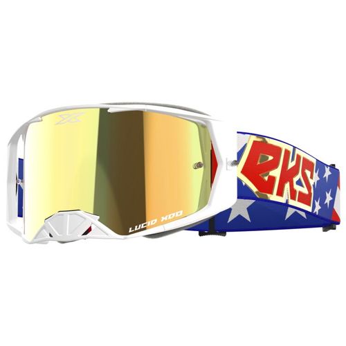 EKS Lucid MX Goggles - USA Stars & Stripes w/ Gold Mirror Lens