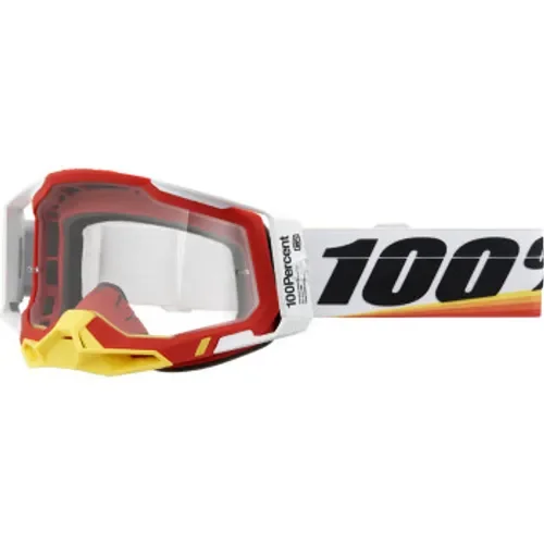 100% Racecraft 2 Goggles - Arsham Red w/ Clear Lens