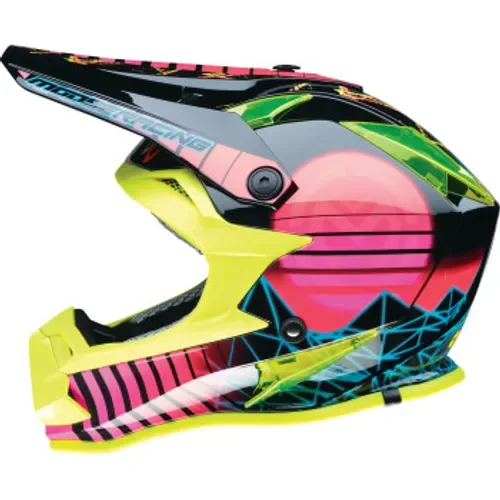 NEW! Moose Racing Youth F.I. Vaporwave MIPS® Helmet - Black/Pink/Yellow