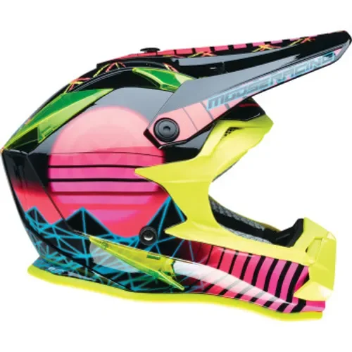 NEW! Moose Racing Youth F.I. Vaporwave MIPS® Helmet - Black/Pink/Yellow