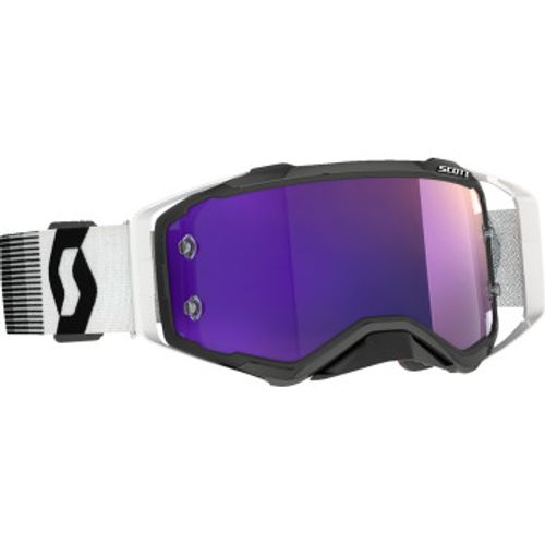 Scott Fury MX Goggles - Premium Black/White w/ Purple Chrome Lens