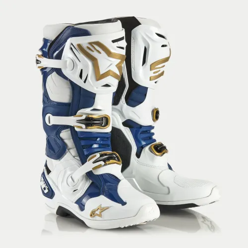 Alpinestars Tropical LE Tech 10 Boots - White/Blue/Gold
