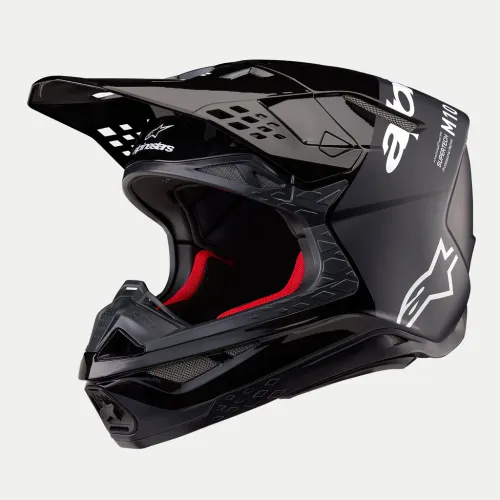Alpinestars Supertech M10 Flood MX Helmet - Black/Dark Gray Matte & Glossy