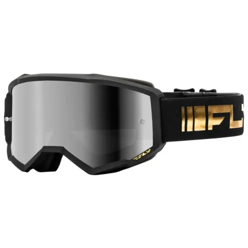 Fly Racing Zone MX Goggles - Black/Gold w/ Silver Mirror Lens