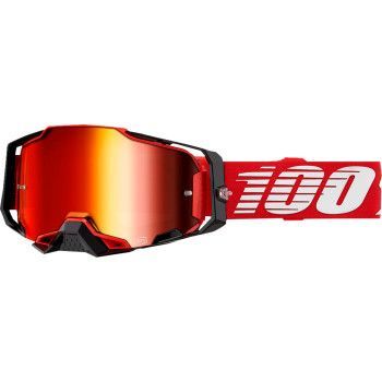 100% Armega Mx Goggles - Red w/ Red Mirror Lens