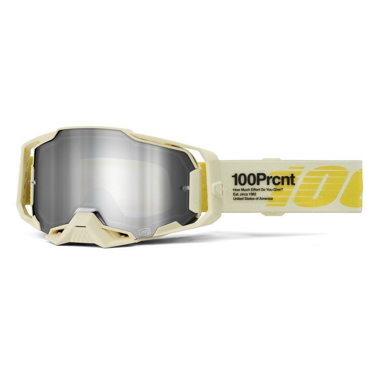 100% Armega Mx Goggles - Barely w/ Silver Mirror Lens
