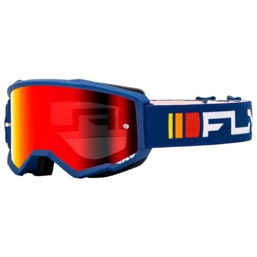 Fly Racing Zone MX Goggles - Navy/White w/ Red Mirror Lens