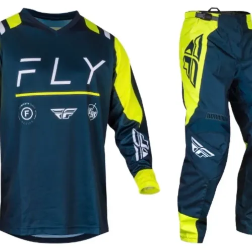 2024 Fly Racing F-16 Gear Combo - Navy/Hi-Vis/White - Large / 32