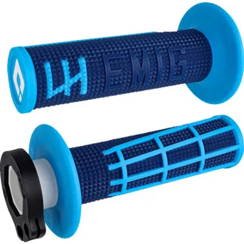 NEW! ODI V2 Emig 2.0 Lock-On Grips - Navy/Cyan