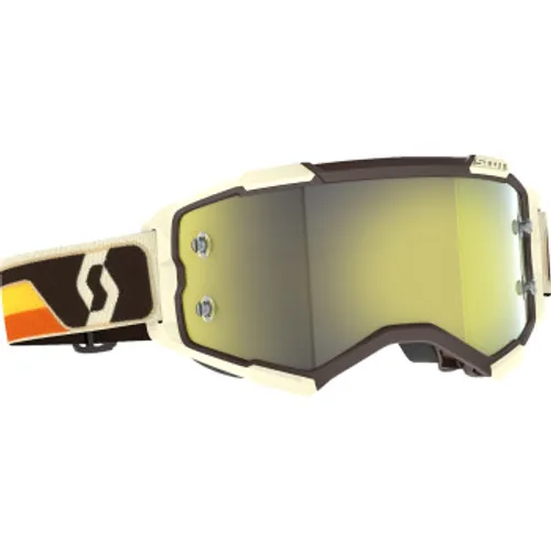 Scott Fury MX Goggles - Brown/Beige w/ Yellow Chrome Lens