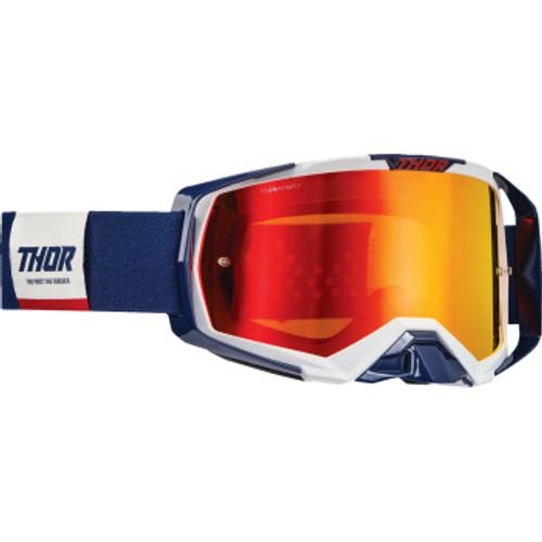 Thor Activate MX Goggles - Navy/White w/ Mirror Lens