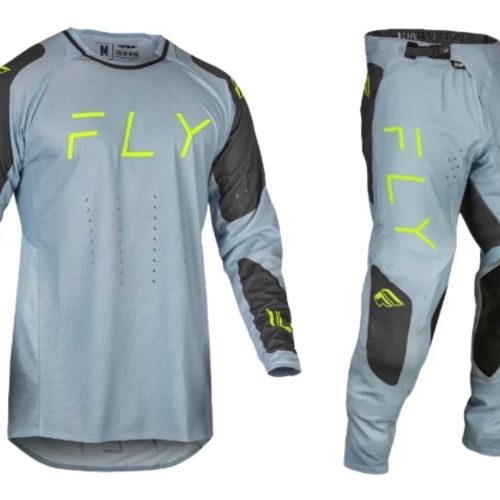 Fly Racing Evolution DST Gear Combo - Ice Grey/Neon Green