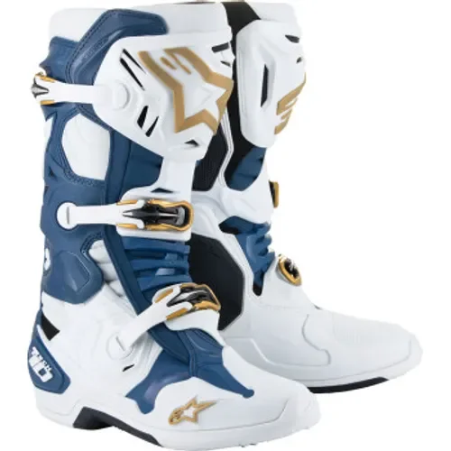 Alpinestars LE Tech 10 Boots - White/Blue/Gold - NO BOX - Size 9