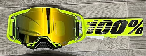 100% Armega Goggles - Nuclear Citrus w/ Gold Mirror Lens