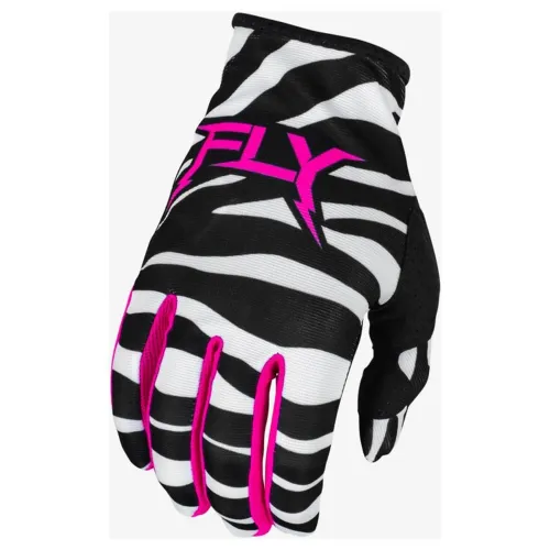 Fly Racing Lite Uncaged Gloves - Black/White/Neon Pink