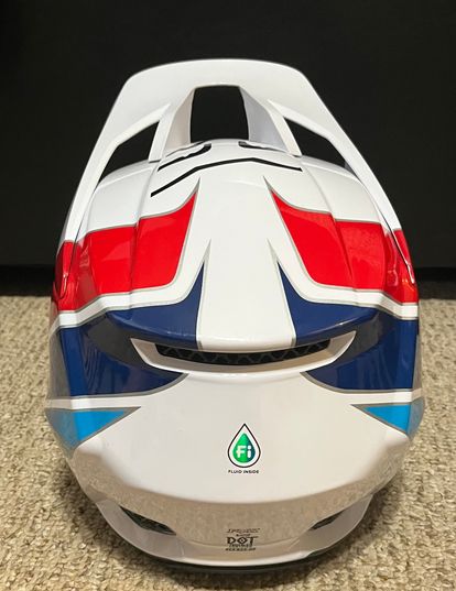 Fox Racing V3 Durven Helmet White Red Blue Size Medium
