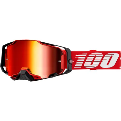 100% Armega Mx Goggles - Red w/ Red Mirror Lens