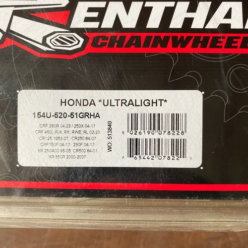 Renthal Ultralight 51T Rear Sprocket Red