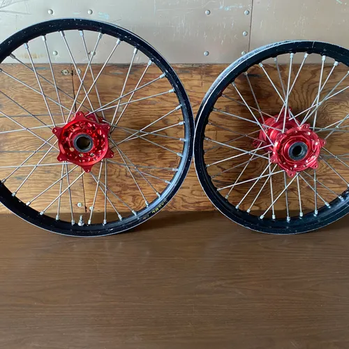 Talon Red Wheel Set Excel Rims 19" 21"