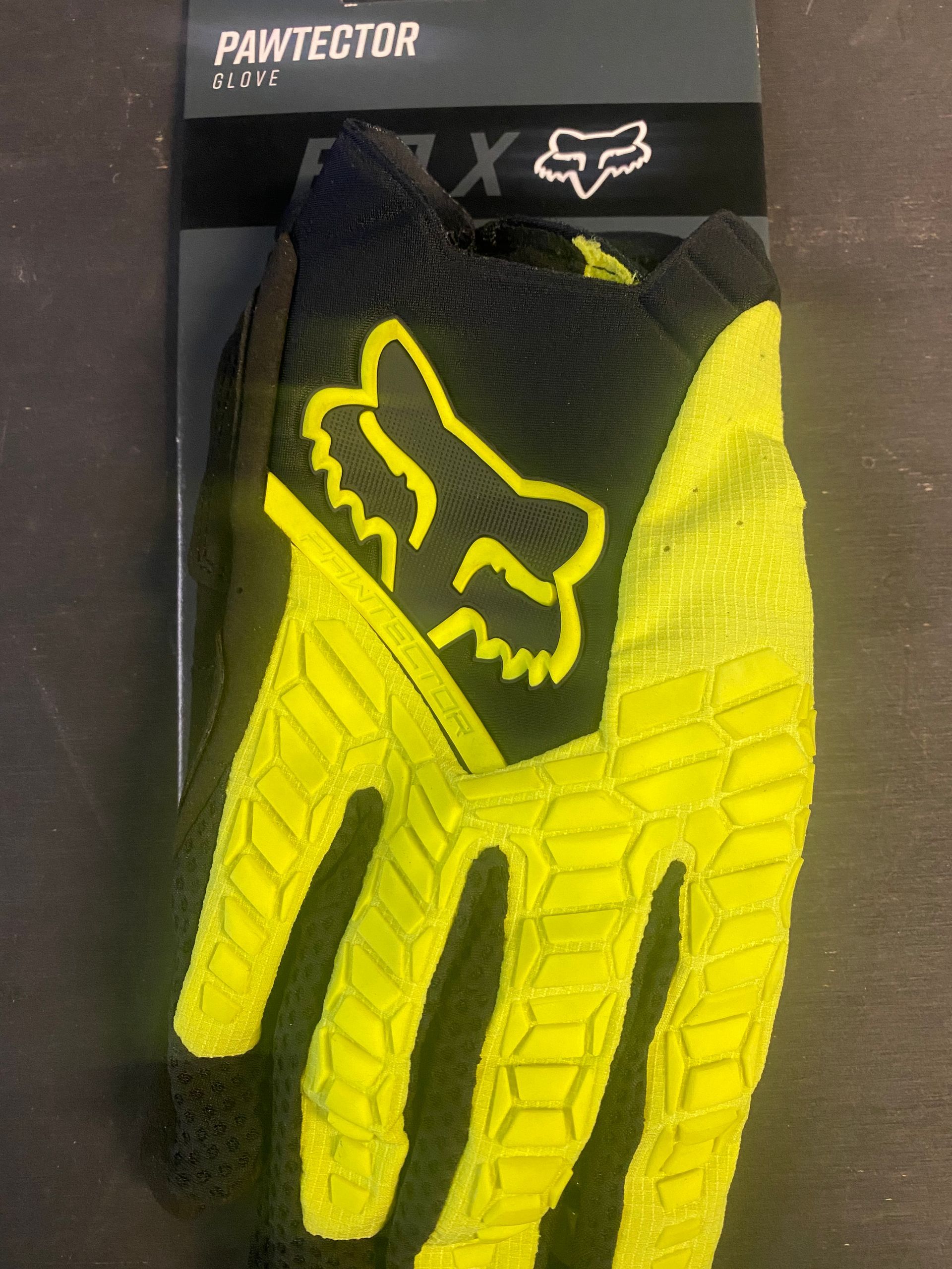 Fox Pawtector Gloves Flo Yellow Medium