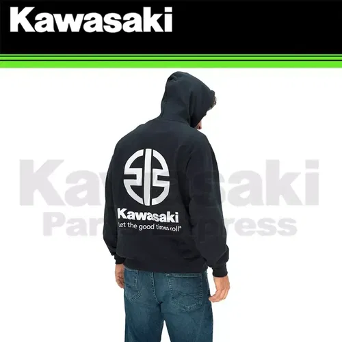 NEW GENUINE LARGE KAWASAKI RIVER MARK ZIP-FRONT SWEATSHIRT K002-1083-BKLG