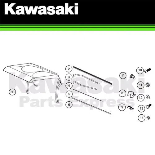 NEW 2019-2024 GENUINE OEM KAWASAKI MULE-PRO MX SOFT CAB ENCLOSURE ROOF BLACK